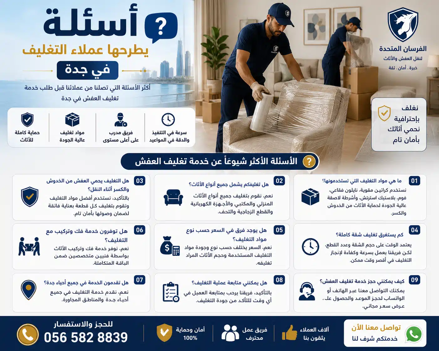 FAQ التغليف الاحترافي للأثاث في جدة