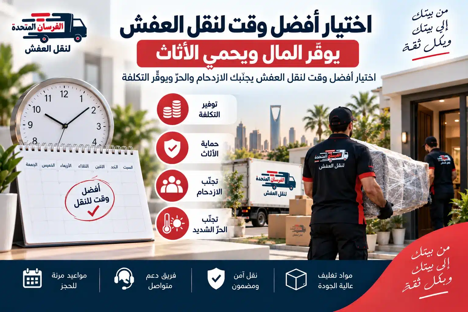 اختيار أفضل وقت لنقل العفش