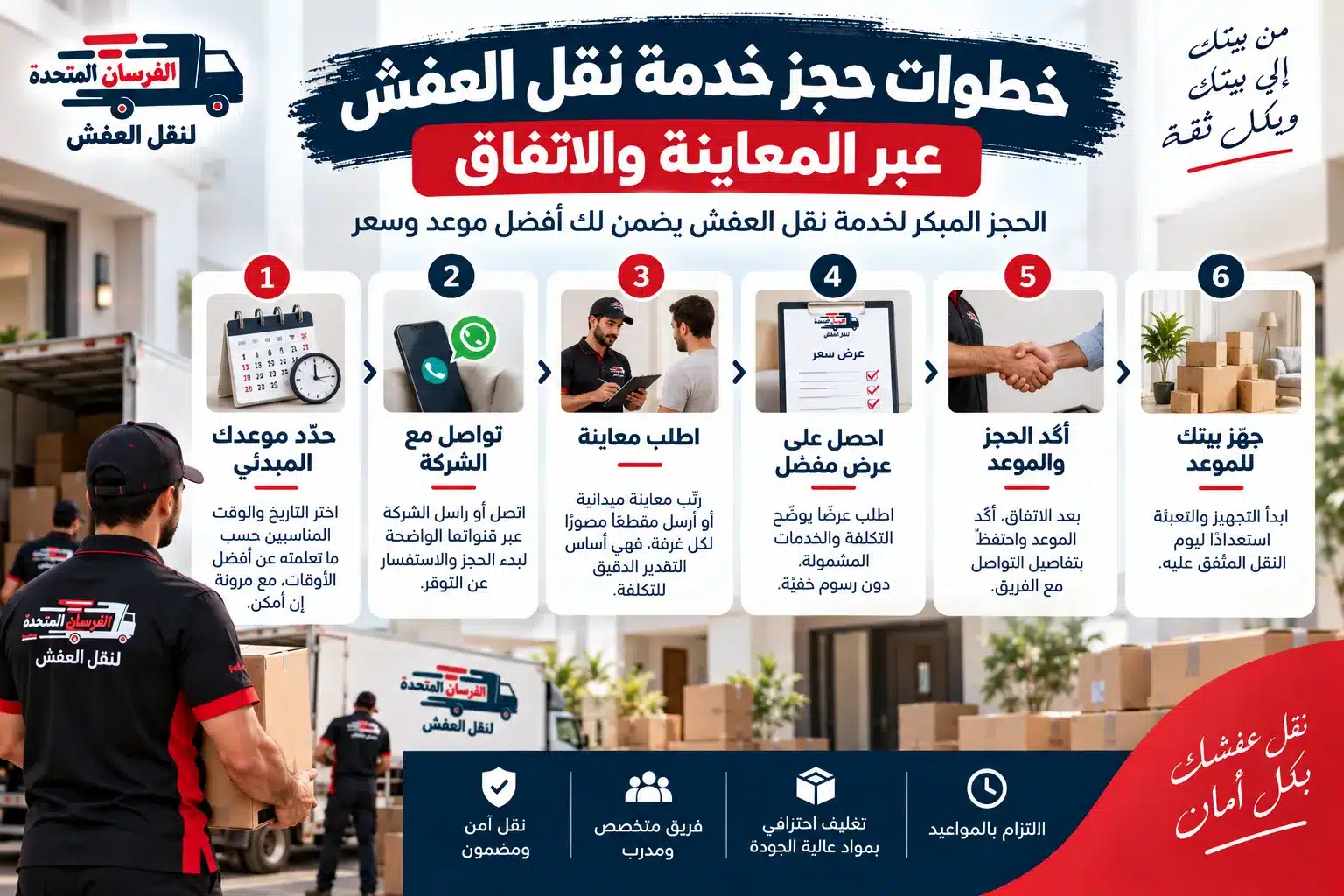 خطوات حجز خدمة نقل العفش