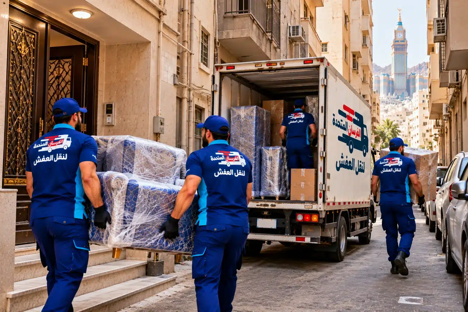 دباب نقل أثاث في شارع ضيق بحي العزيزية في مكة