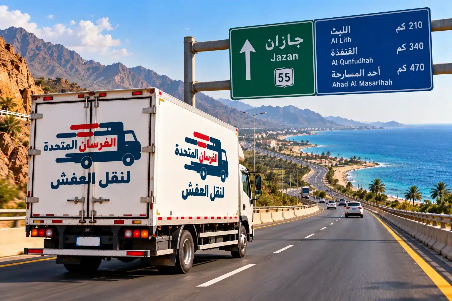 الفرسان المتحدة للنقل و التخزين بمكة - نقل عفش من مكة إلى جازان نقل عفش من مكة إلى جازان بشاحنة مغلقة على الطريق الساحلي